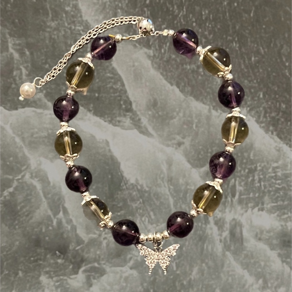 Amethyst and Citrine Bracelet